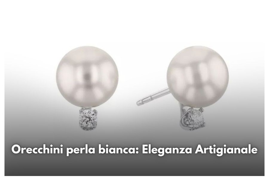 Orecchini perla bianca: Eleganza Artigianale | Scermino Gioielli